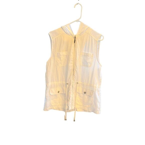 Kenar 100% linen full zip vest adjustsble waist size large - Picture 1 of 7